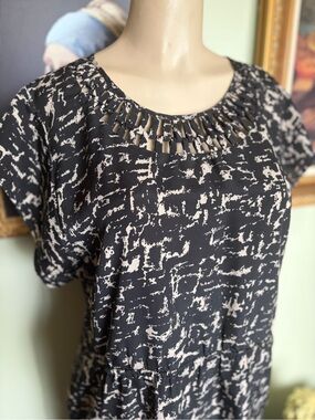 Vintage Mossimo Short Sleeve Summer Dress Size L 90s Academic Librarian Y2K